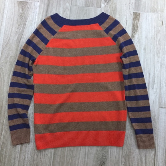 Fossil Lola Multistripe Crewneck Navy Orange Small - Picture 2 of 4
